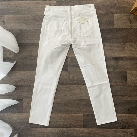 AG Adriano Goldschmied Stilt Crop Pants White Soft to Touch Mid Rise Pants - Picture 11 of 12